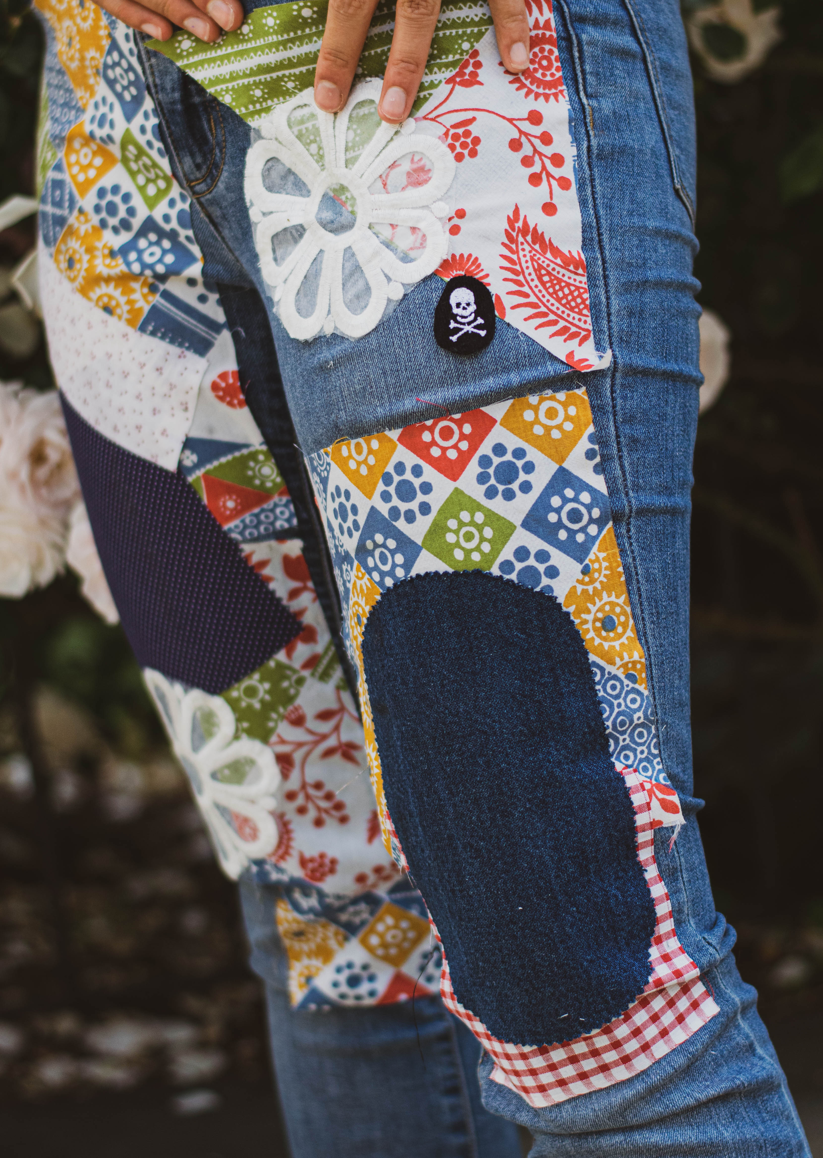Patchwork Jeans DIY 3 ways to try this trend! One CrafDIY Girl